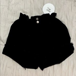 Princess Polly Black Paper Bag Shorts
